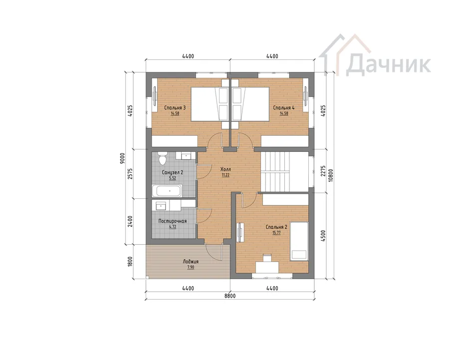Bavaria План 2-го этажа с расстановкой мебели